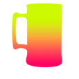 Caneca Bicolor Amarelo Fluor x Rosa Fluor de 300 ml