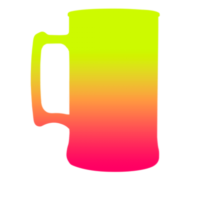 Caneca Bicolor Amarelo Fluor x Laranja Fluor de 430 ml