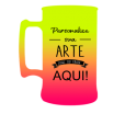 Caneca Bicolor Amarelo Fluor x Rosa Fluor de 300 ml