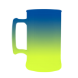 Caneca Bicolor Azul Royal x Amarelo Fluor de 300 ml