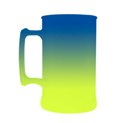 Caneca Bicolor Azul Royal x Amarelo Fluor de 430 ml