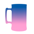 Caneca Bicolor Azul Royal x Rosa Bebê de 300 ml