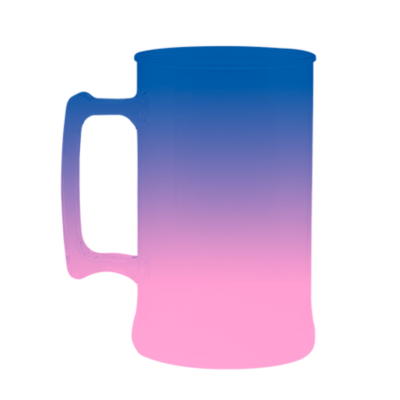 Caneca Bicolor Azul Royal x Rosa Bebê de 300 ml