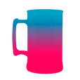 Caneca Bicolor Azul Tiffany x Rosa Fluor de 300 ml