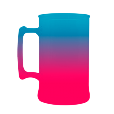 Caneca Bicolor Azul Tiffany x Rosa Fluor de 430 ml