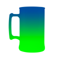 Caneca Bicolor Azul Royal x Verde Fluor de 300 ml