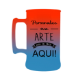 Caneca Bicolor Laranja Fluor x Azul Tiffany de 430 ml