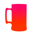 Caneca Bicolor Rosa Fluor x Laranja Fluor de 300 ml