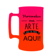 Caneca Bicolor Rosa Fluor x Laranja Fluor de 300 ml