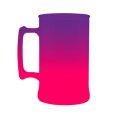 Caneca Bicolor Roxo Fluor x Rosa Fluor de 300 ml