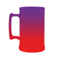 Caneca Bicolor Roxo Fluor x Vermelho Fluor de 300 ml