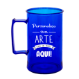 Caneca Acrílica Azul Royal Translúcido de 430 ml