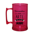 Caneca Acrílica Rosa Translúcido de 430 ml