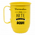 Caneca Alumínio Amarela 550 ML.