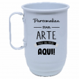 Caneca Alumínio Branca 550 ML.