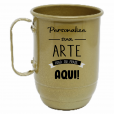 Caneca Alumínio Dourado 550 ML.