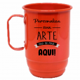 Caneca Alumínio Laranja 550 ML.