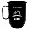 Caneca Alumínio Preto 550 ML.