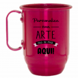 Caneca Alumínio Rosa Shock 550 ML.