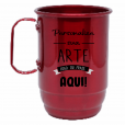 Caneca Alumínio Vermelho 550 ML.