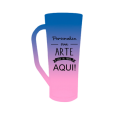 Caneca Long Bicolor Azul Royal x Rosa Bebê