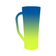 Caneca Long Bicolor Azul Royal x Amarelo Fluor