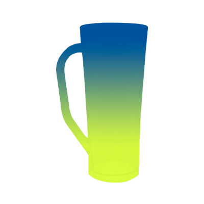 Caneca Long Bicolor Azul Royal x Amarelo Fluor