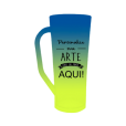 Caneca Long Bicolor Azul Royal x Amarelo Fluor