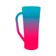 Caneca Long Bicolor Azul Tiffany x Rosa Fluor