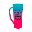 Caneca Long Bicolor Azul Tiffany x Rosa Fluor