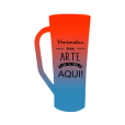 Caneca Long Bicolor Laranja Fluor x Azul Tiffany