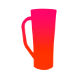 Caneca Long Bicolor Rosa Fluor x Laranja Fluor