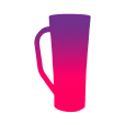 Caneca Long Bicolor Roxo Fluor x Rosa Fluor