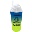 Copo Chantilly 500 ml Jateado Bicolor Azul Royal x Amarelo Neon