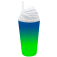 Copo Chantilly 500 ml Jateado Bicolor Azul Royal x Verde Neon