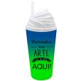 Copo Chantilly 500 ml Jateado Bicolor Azul Royal x Verde Neon