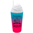 Copo Chantilly 500 ml Jateado Bicolor Azul Tiffany x Rosa Neon