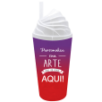 Copo Chantilly 500 ml Jateado Bicolor Roxo Neon x Vermelho Neon