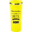 Copo Long Drink Amarelo com Borda 