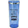 Copo Long Drink Azul Neon com Borda 