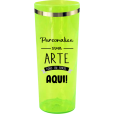 Copo Long Drink Verde Neon com Borda