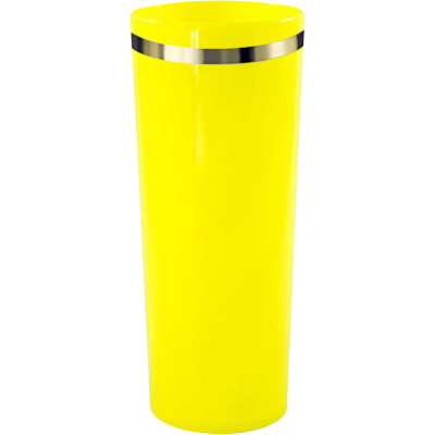 Copo Long Drink Amarelo com Borda 