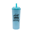 Copo Long Drink Acaso Não Sabeis com Tampa e Canudo Azul Tiffany