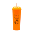 Copo Long Drink Pequeno Príncipe com Tampa e Canudo Laranja