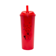 Copo Long Drink Pequeno Príncipe com Tampa e Canudo Vermelho