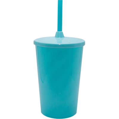 Copo Twister 500 ml com Tampa e Canudo Azul Tiffany