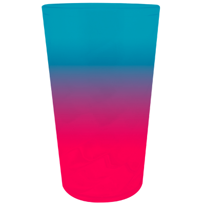 Copo Mini Twister Jateado Bicolor Azul Tiffany x Rosa Fluor 300 ml