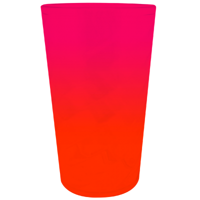 Copo Mini Twister Jateado Bicolor Rosa Fluor x Laranja Fluor 300 ml