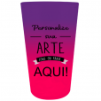 Copo Mini Twister Jateado Bicolor Roxo Fluor x Rosa Fluor 300 ml