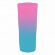 Copo Long Drink Jateado Bicolor Rosa x Azul Tifany, 350 ml